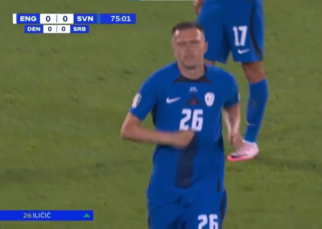 copaalemdacopa's tweet photo. Uma das grandes histórias da Euro se concretizou discretamente aos 30 minutos do 2º tempo, na última rodada da fase de grupos:

Contra a Inglaterra, Josip Iličić voltou a disputar um jogo oficial pela seleção da Eslovênia após 955 dias, um afastamento em prol da saúde mental. https://t.co/PJ2Udjtjzf