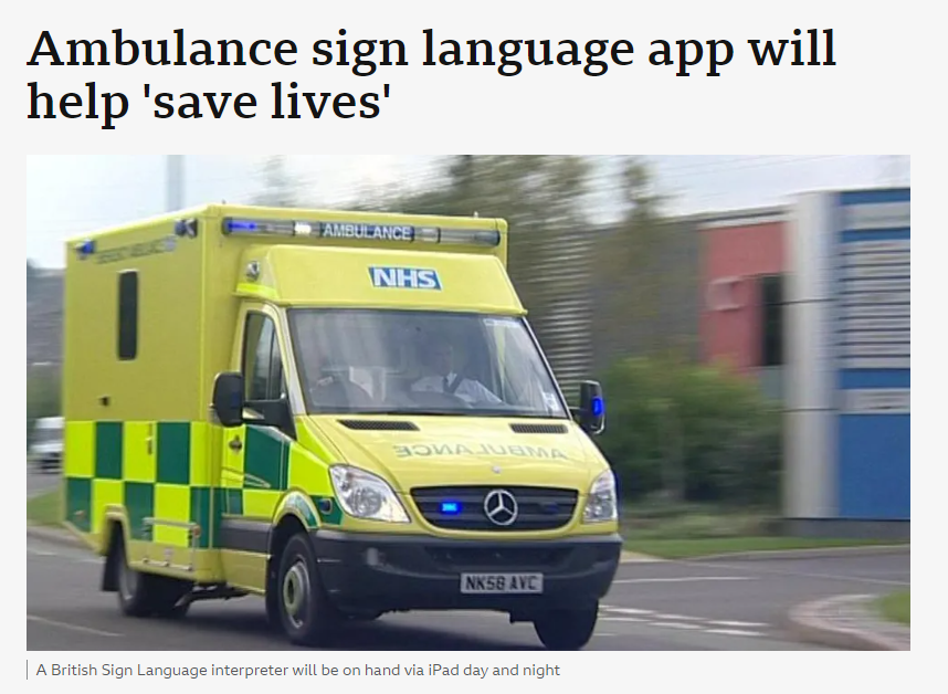 Fantastic <a href="/NEAmbulance/">Not North East Ambulance Service</a> now provides communication access through #BSL interpreters. This will help paramedics get all the information and context they need to help the patient.
neas.nhs.uk/news-and-event…
Scroll down page for info in BSL
#AccessToHealth #AccessibleInformationStandard