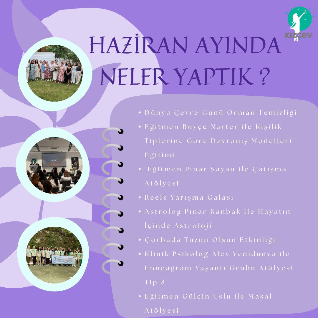 kizcev's tweet photo. KIZÇEV’de dolu dolu geçirdiğimiz bir ay daha geride kaldı. Etkinliklerimize katılan herkese çok teşekkür ederiz. Temmuz ayı etkinliklerinde görüşmek dileğiyle.✨🌸 https://t.co/3W4aOjvVzG