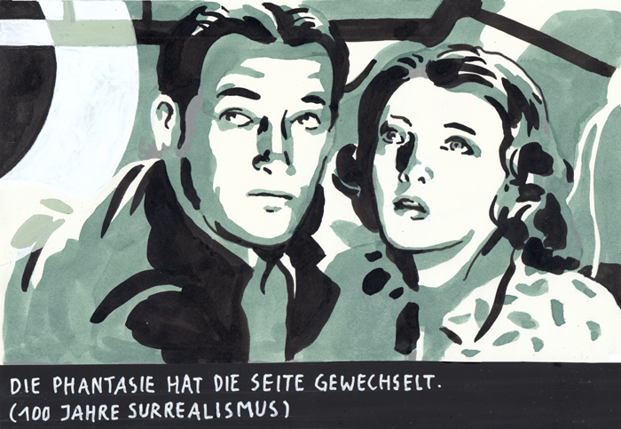FrankNikol1's tweet photo. Die Phantasie hat die Seite gewechselt.
(100 Jahre Surrealismus)
Imagination has changed sides. 
(100 years of surrealism)
#drawing #contemporaryart #contemporarydrawing #franknikol #kunst #art #nikol #cartoon #zeichnung #onepicturestory #alswirnochsurrealistenwaren #surrealism https://t.co/nguFFaXXxi