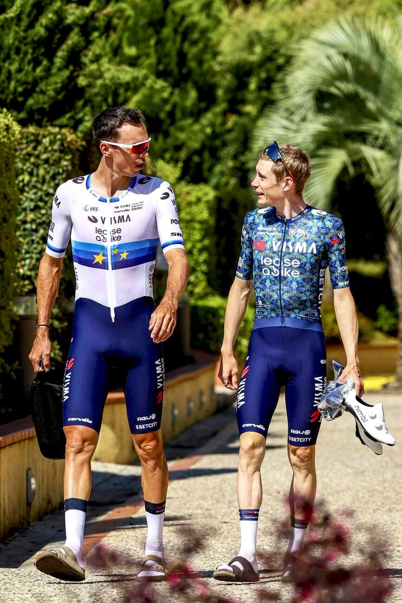 Christophe Laporte and his 12 year old son who wants to be a cyclist just like his dad 🥰