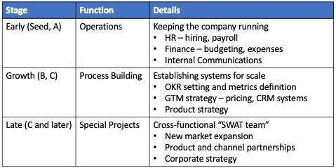 BizOps may vary by company, but there are generally similarities based on company stage.

My framework:
