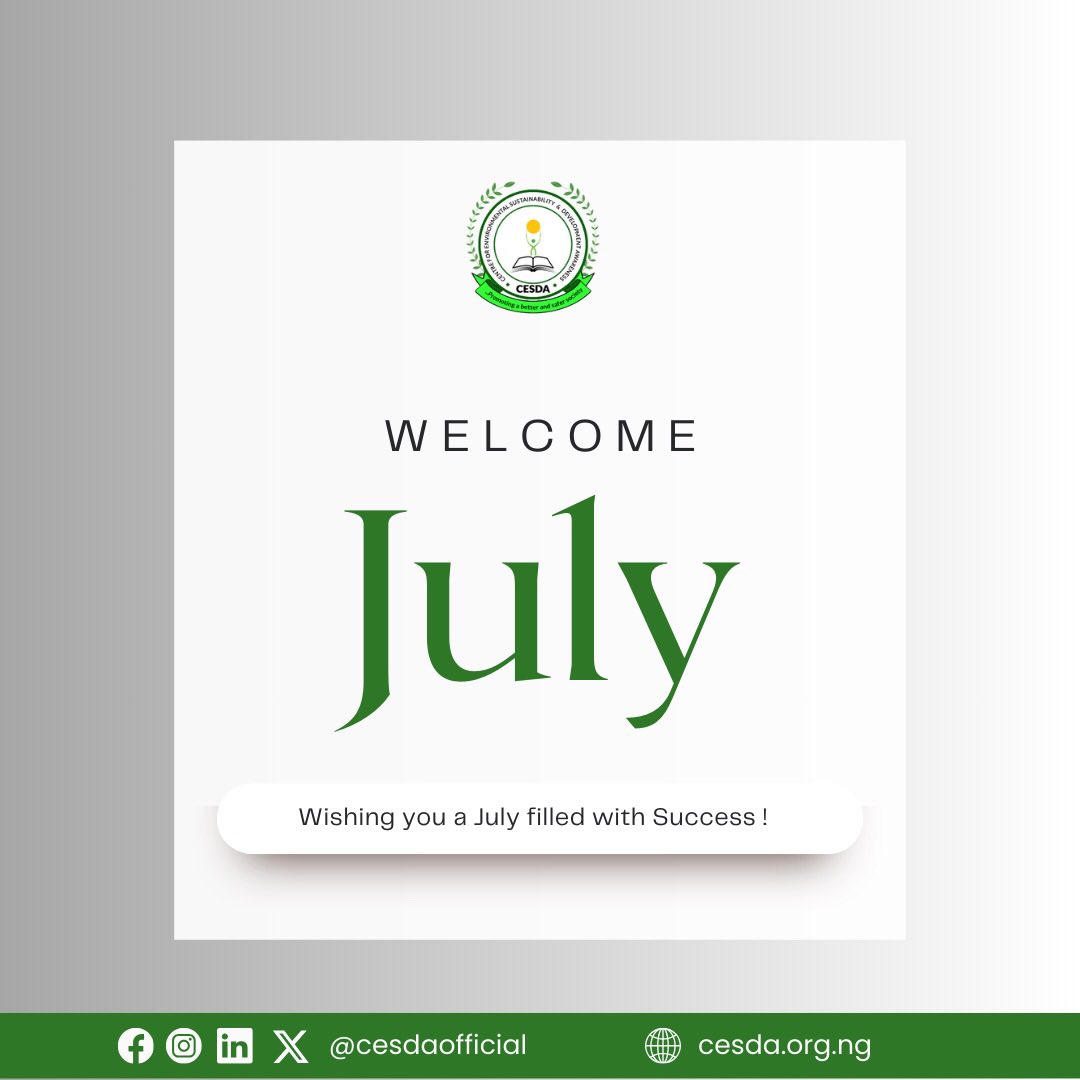 CesdaOfficial's tweet photo. Welcome July! May this Month be a time of new beginning’s for all of Us🙏🏽
We go harder this Month.
#July #cesda #newmonth https://t.co/ykRErY5c2m