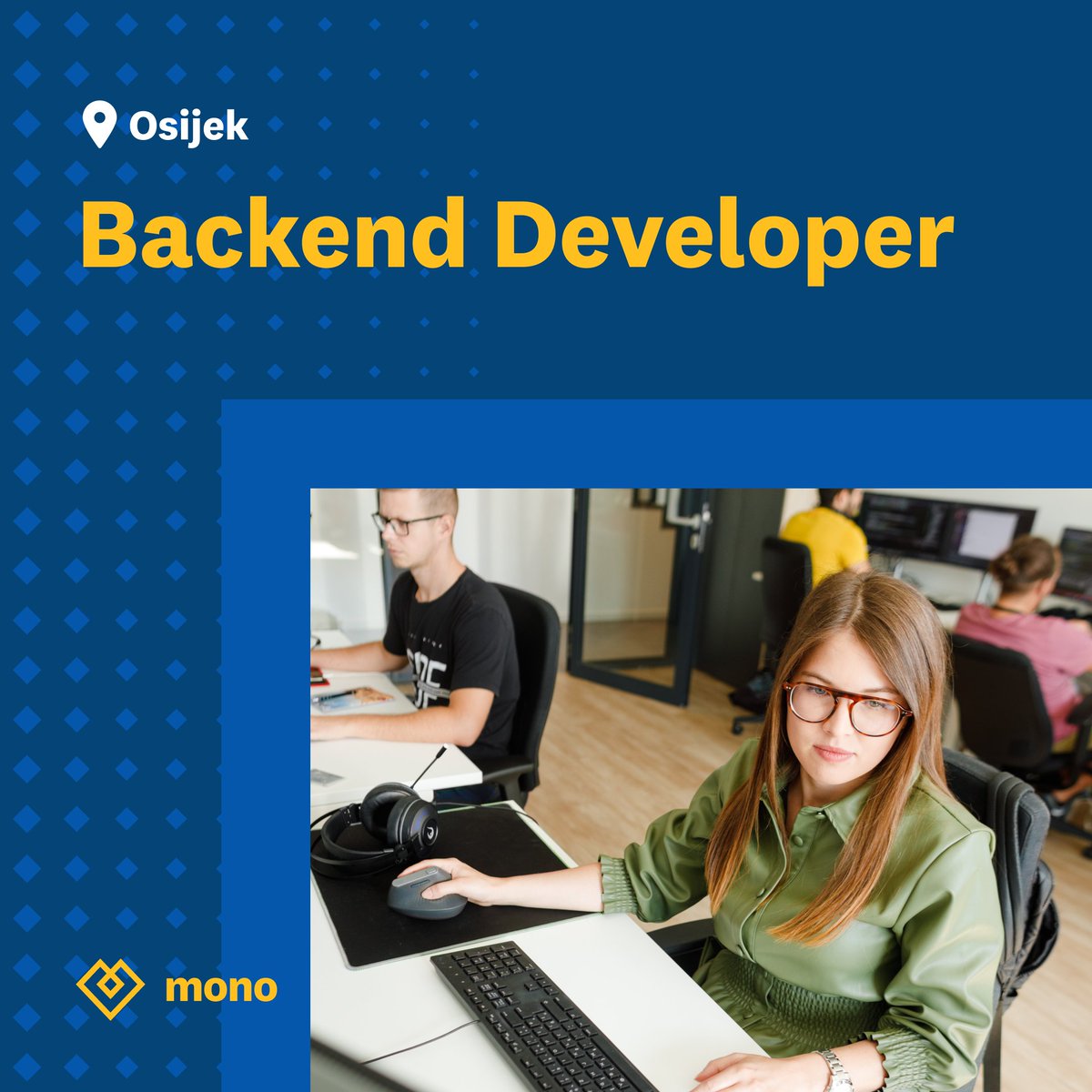 📣 ZAPOŠLJAVAMO na backend poziciji.

Zanima vas onostrano i iza vidljivog? C# i ASP.NET tutorijale doživljavate kao knjigu čarolija? Pozicija backend developera je za vas!

Više informacija na:
mono.software/careers/#Web