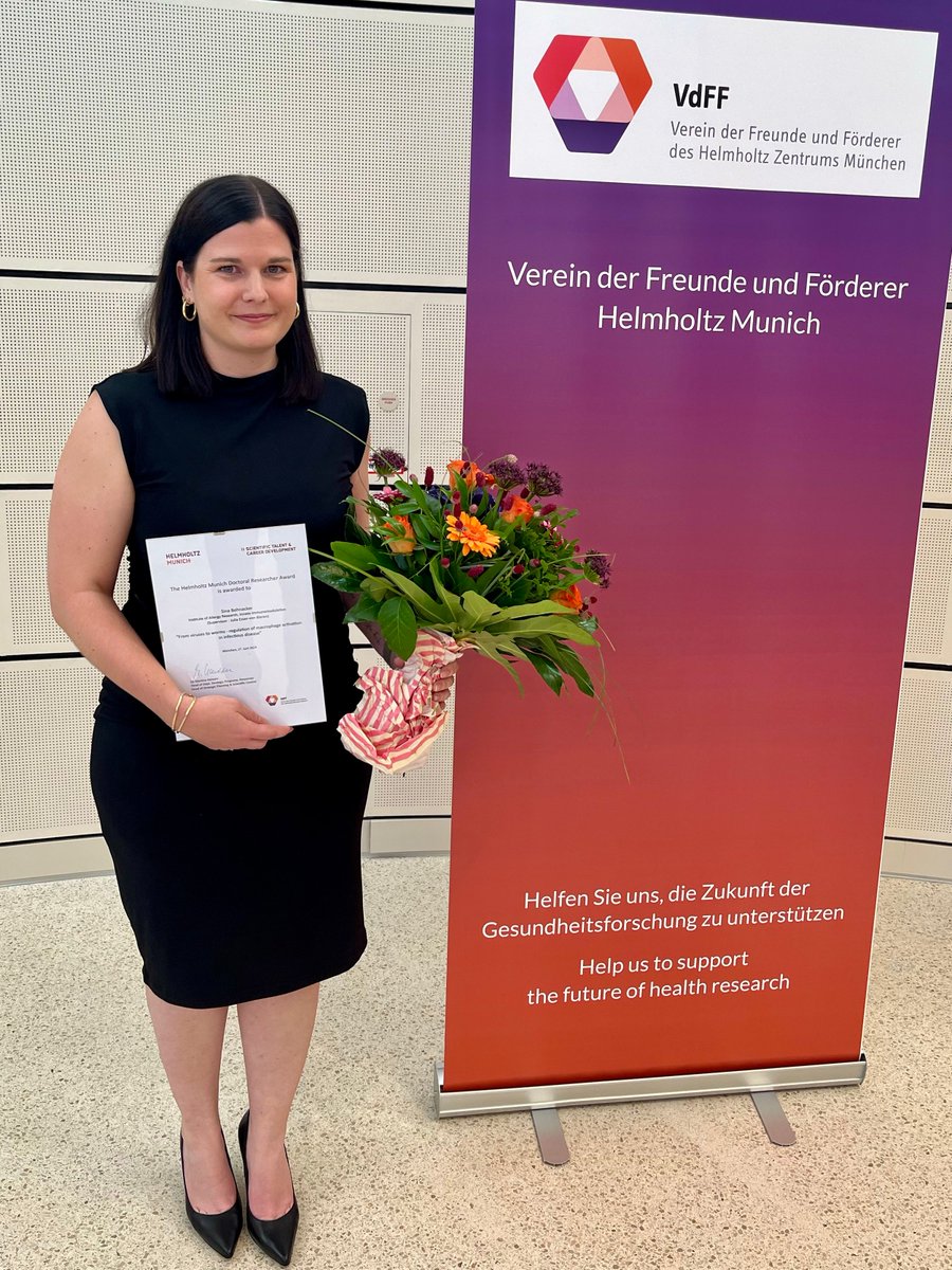 Congrats to Sina Bohnacker (postdoc Esser-von Bieren lab, DIB) for  winning the Helmholtz Munich Doctoral Researcher Award for her thesis on  macrophages in type 2 immunity &amp; COVID!