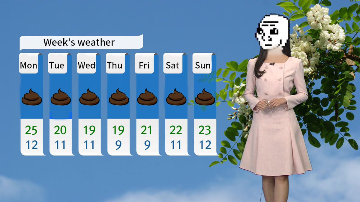 This week, #poop💩 rain is is forecast nationwide.
Please be extra cautious and make sure to carry an umbrella when you go outside.☔ 

$DROP #Dropshit #Tongame #memecoin #memetoken #x100 #memes #nextmeme