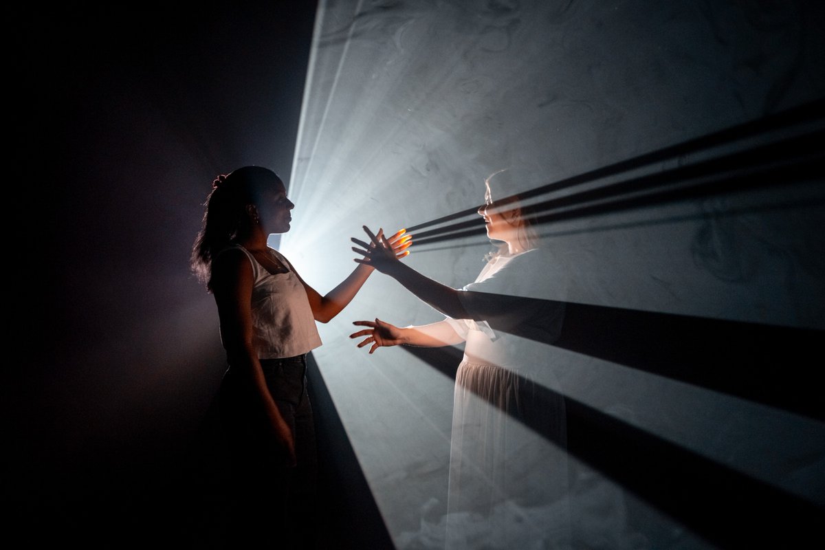 Tate's tweet photo. Open now at Tate Modern, Anthony McCall: Solid Light. ✨

As you move through translucent sculptures of light, discover your own mesmerising perspectives as you bring the immersive works of #AnthonyMcCall to life.

🎟️ Book your tickets today ➡️ https://t.co/J4Tie4i8oI https://t.co/LdPiR9TlnR