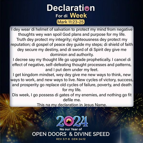 mfmintlhqyouth's tweet photo. Declaration For The Week (30/06 - 06/07) 2024

PLEASE DECLARE THIS EVERY MORNING BEFORE STEPPING OUT OF YOUR HOUSE THIS WEEK

#DeclarationForTheWeek
#MfmIntlHqYouth
#ThePlaceOfHisGreaterGlory https://t.co/iamtYrGC8S