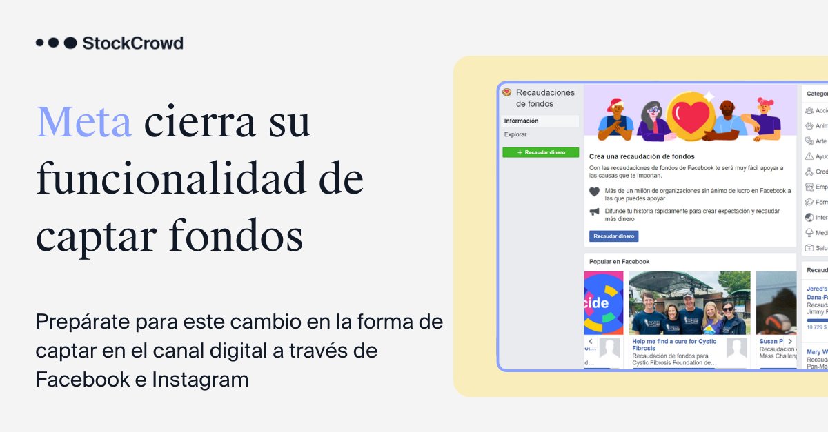 📢 ¡Es hoy! ¡Es hoy! 🚨

Meta cierra sus funcionalidades de captación de fondos en España afectando organizaciones obtienen así donaciones.

Lee este artículo para saber cómo te afecta y cómo puedes te aprovechar de este momento 🚀 

👉🏽lnkd.in/dwdTBSSJ

#Fundraising #Meta