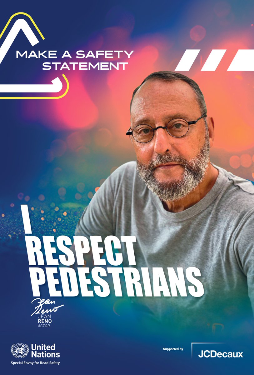 JeanTodt's tweet photo. Actor #JeanReno pledges #IRespectPedestrians as his #MakeASafetyStatement for the @UN 🇺🇳-@JCDecauxGlobal campaign for #RoadSafety launched today in New York City🚖🗽🇺🇸. 

600 children die every day worldwide as a result of road crashes, which is an unacceptable tragedy. 

Join us in the global campaign and make your safety statement! 🌍 🔗 https://t.co/ME90EY5ijZ

CC: @UNDP @UNICEF @UN_News_Centre @NYC_DOT @USDOT