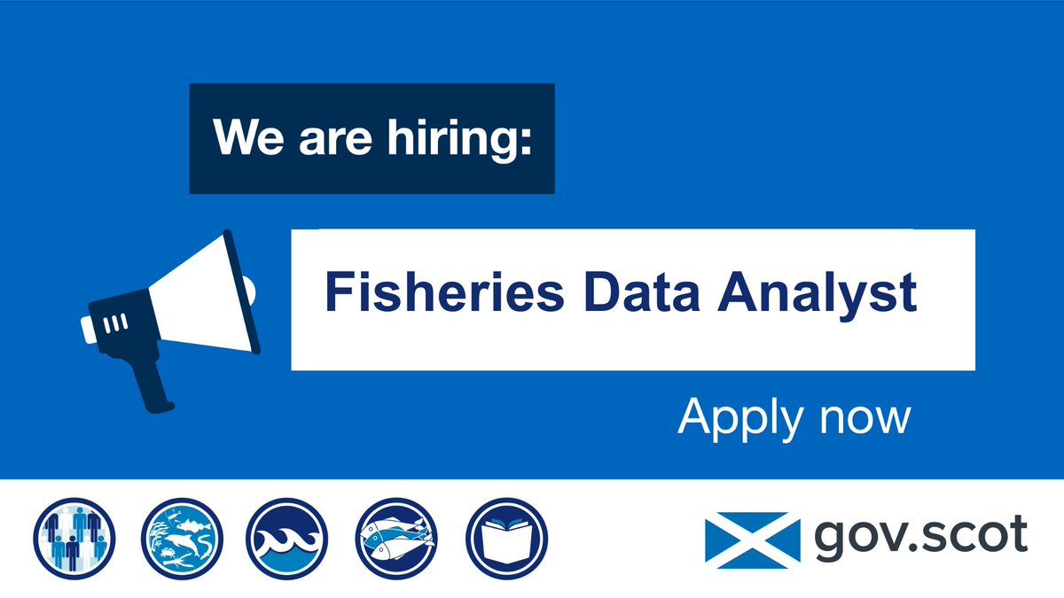 📢 We have a #SGvacancy for a Fisheries Data Analyst (part time) based in Aberdeen

For more details and how to apply ➡️ bit.ly/FishDataAnalyst

Closing date 17 July

#SGvacancies