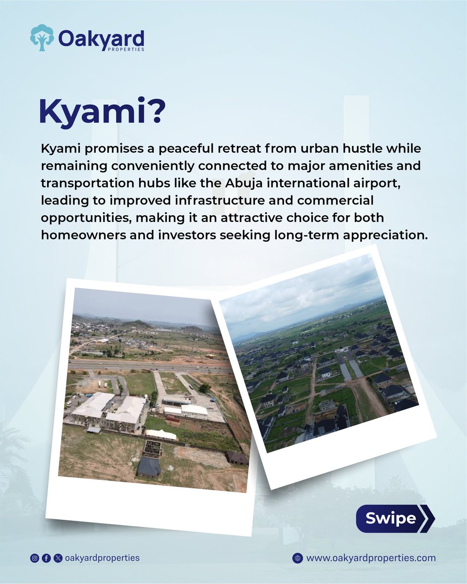 oakyardproperty's tweet photo. Where would you rather create your Abuja memories?
Swipe for options. https://t.co/lbLkxpffCB