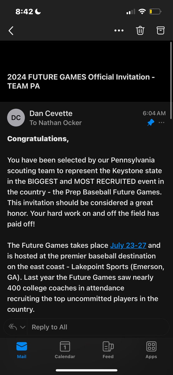Anthony Niro 2026 (@anthonyniro12) on Twitter photo Excited to be representing Team Pennsylvania at the 2024 PBR futures Games on July 23-27th. Thank you to <a href="/DanCevette/">Dan Cevette</a> <a href="/ocker_n/">Nathan Ocker</a> for the invitation.
<a href="/PrepBaseballPA/">Prep Baseball Pennsylvania</a>
<a href="/buckscobaseball/">π²πππππππ Baseball</a>
<a href="/cbebaseball/">CB East Baseball</a> Excited to be representing Team Pennsylvania at the 2024 PBR futures Games on July 23-27th. Thank you to <a href="/DanCevette/">Dan Cevette</a> <a href="/ocker_n/">Nathan Ocker</a> for the invitation.
<a href="/PrepBaseballPA/">Prep Baseball Pennsylvania</a>
<a href="/buckscobaseball/">π²πππππππ Baseball</a>
<a href="/cbebaseball/">CB East Baseball</a>