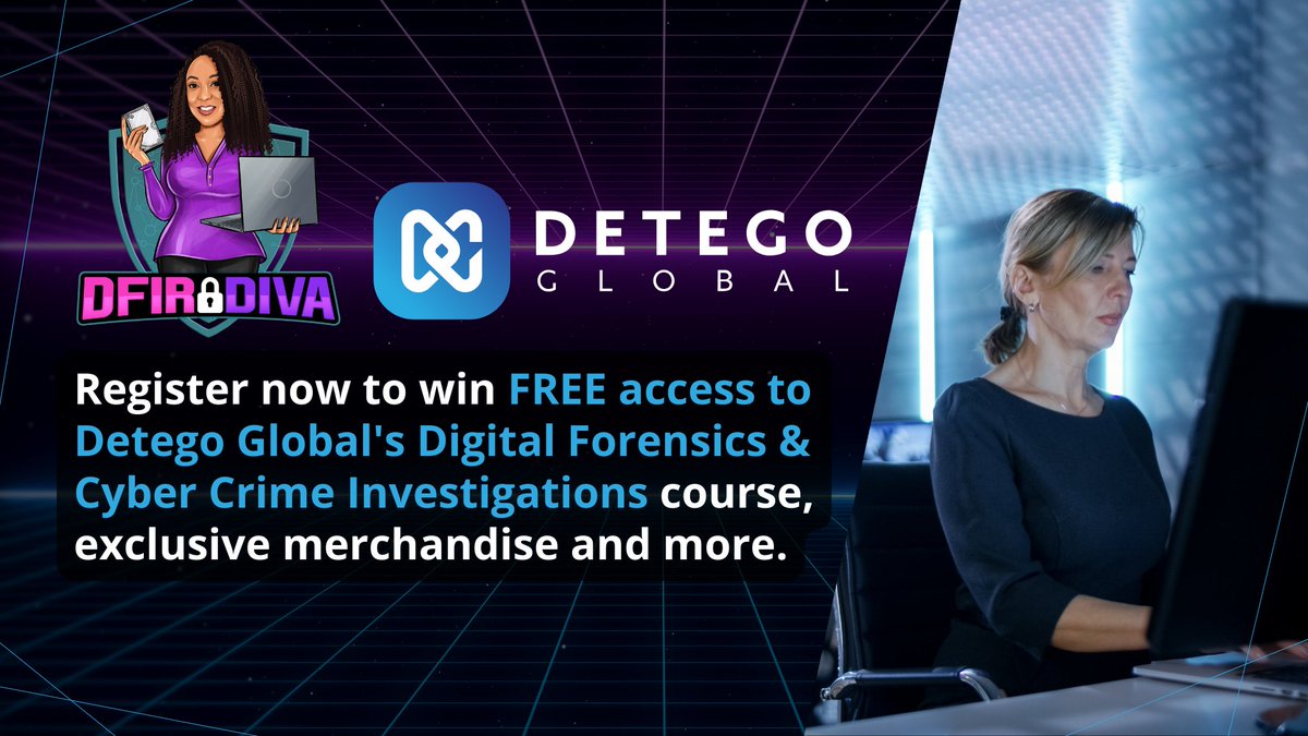 DfirDiva's tweet photo. DFIR Diva Exclusive Giveaway!

I've partnered with @Detegoforensics to give three lucky followers FREE access to their Digital Forensics and Cyber Crime Investigations course (worth $399 each), swag from Detego Global and books by DFIR expert Rob Fried!

Enter here: https://t.co/z27ruWTogp

Winners will be announced on July 31, 2024!

#DFIR #DetegoGlobal #DFIRDiva