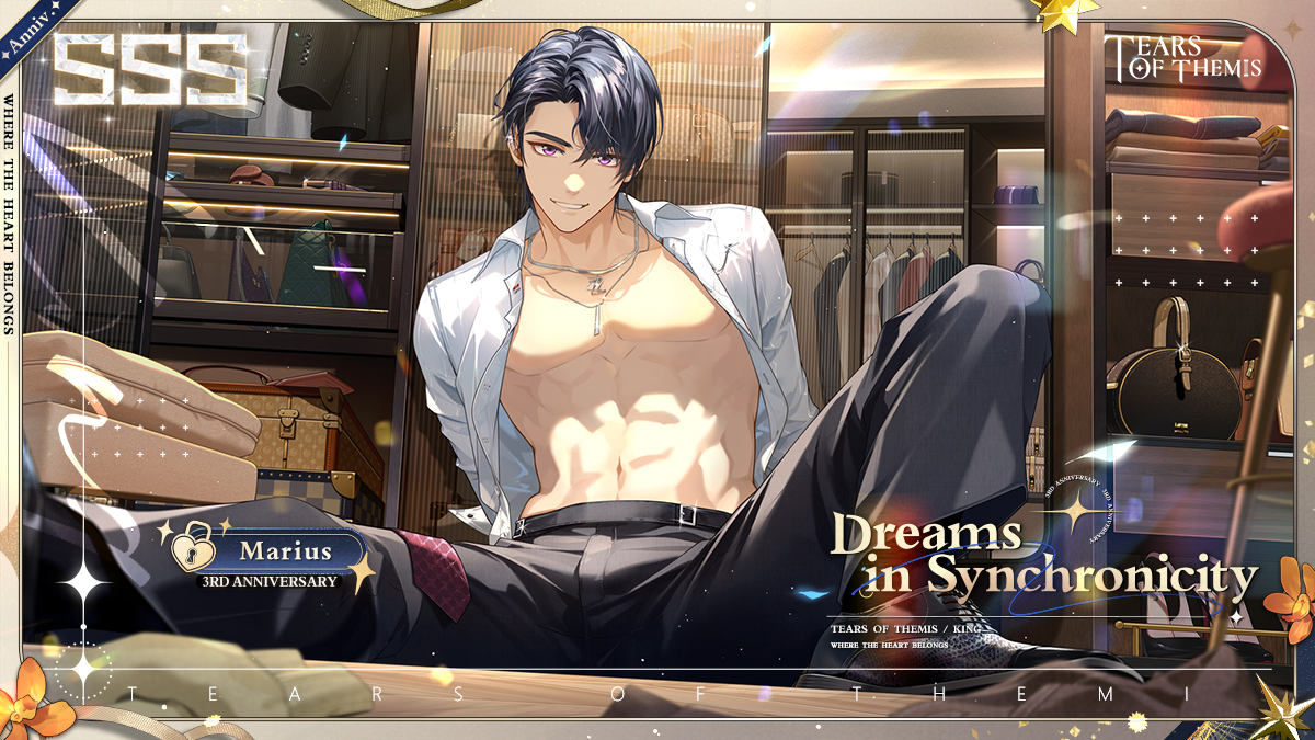 TearsofThemisEN's tweet image. #WhereTheHeartBelongs Marius SSS ✦Dreams in Synchronicity✦

✅Follow &amp;amp; Repost
🎁50 USD Gift Card ×1
🎁Merch Pack ×1

Where the Heart Belongs - Marius Event Shadow of Themis begins on 7/12 with a rate-up for the SSS card.

#TearsOfThemis #HoYoverse #ToT3rdAnniv