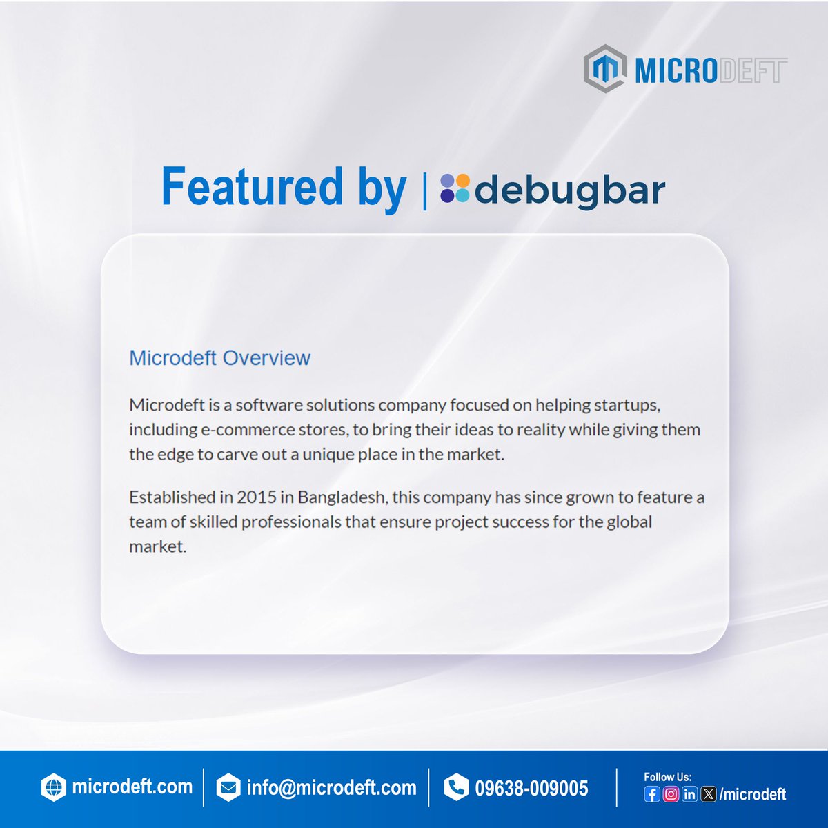 microdeft's tweet image. Microdeft featured in Debugbar.
#debugbar #microdeft #laravel #reactjs #nordjs #php #seo #digitalmarketing
