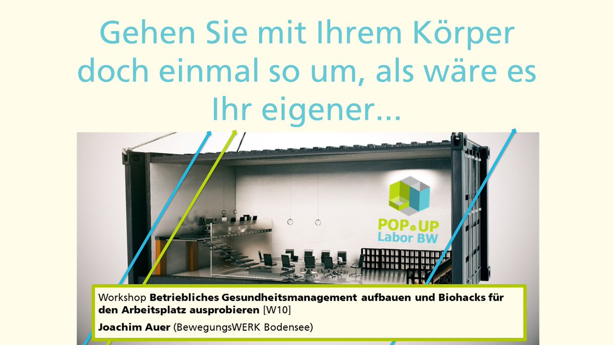 In der kleinen #Popuplabor-Reihe #Beipackzettel stellen wir in den nächsten Tagen die kostenfreien Veranstaltungen vom 8. bis 13. Juli 2024 in #Singen und #Stockach vor:

👉 popuplabor-bw.de/w10-betrieblic…

#Buergerhaus #Stockach
#BewegungsWERK #Gesundheitsmanagement #Biohacks