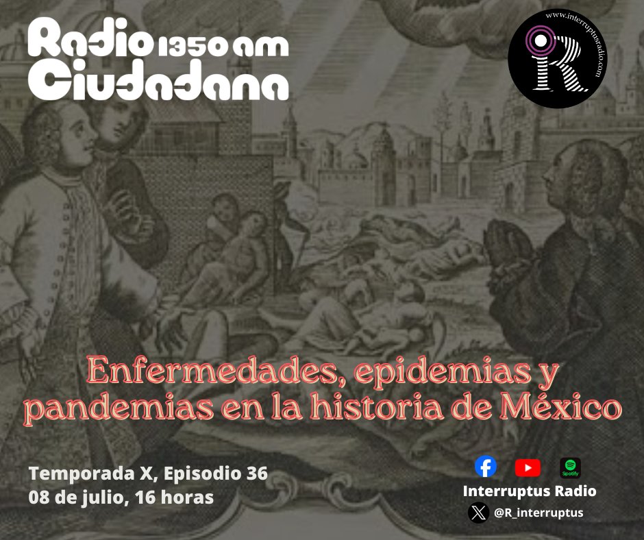 R_interruptus's tweet photo. 🎧 #EnVivo
Hoy conversamos sobre enfermedades y epidemias en la Historia.
No solo el COVID 🦠 fue horrible 😱
Escucha en Radio Ciudadana y también por YT en: https://t.co/byTPsoLwM8 https://t.co/u54iofz5Mr