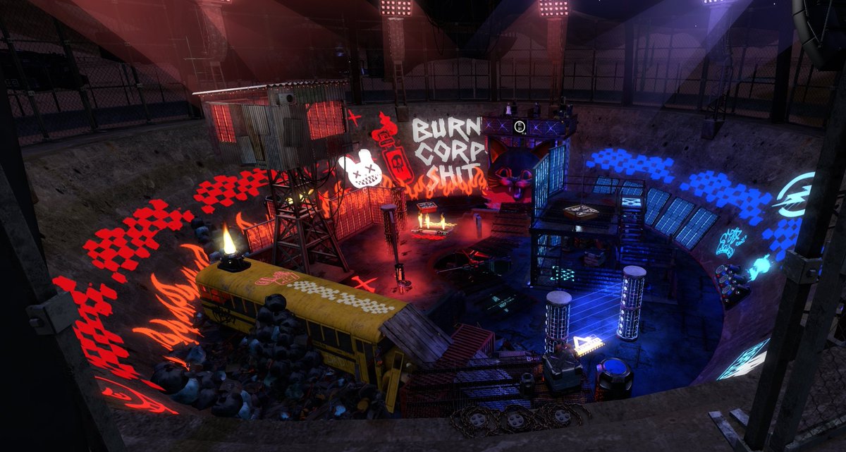 Preview of the next event venue so better get your outfits ready, its gonna be Post Apocalypse themed, think Mad Max and Fallout. Red vs Blue, choose your side!