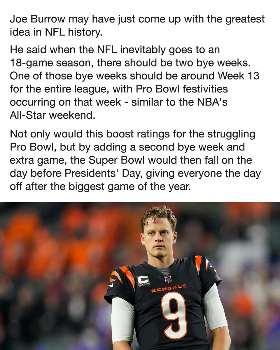 Joe Burrow for President 

(via <a href="/PardonMyTake/">Pardon My Take</a>)