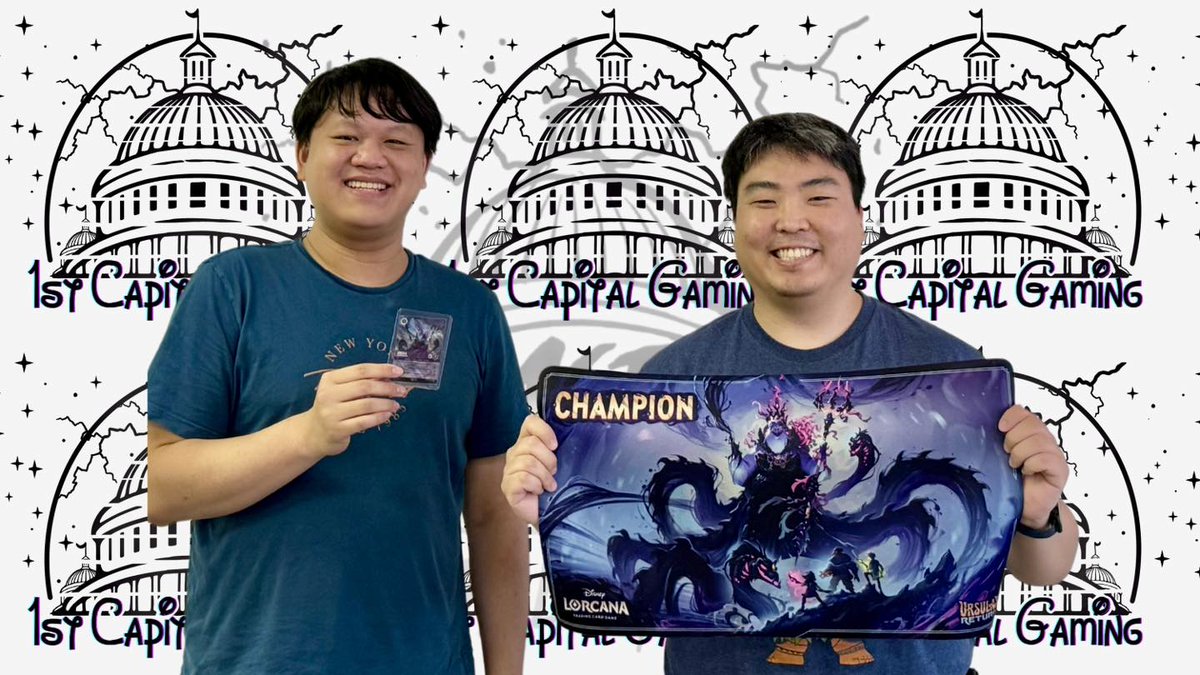 Congrats to our top 2 at our Set Championship! Thank you to all those who participated. We appreciate your support.
We will also be hosting a Disney Lorcana Chaos Draft Sunday August 4 at 12 PM! You can preregister. We hope to see you there!
1stcapitalgaming.com/products/lorca…