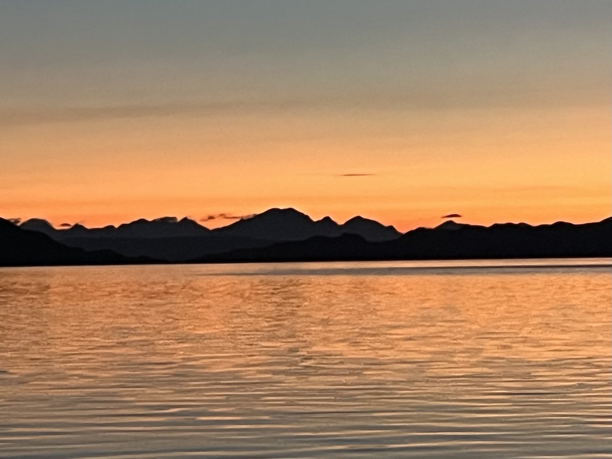 At anchor in Loch Nevis with Blaven to the West. It’s almost midnight! So beautiful.