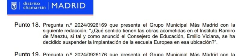 AmainsFishy's tweet photo. Varios puntos relacionados con la lucha de #NoSomosSardinasRamiro @RamiroNOcabemos en el próximo pleno de Chamartín. ¿ @JMDChamartin y @_EstradaYolanda toman en serio las reivindicaciones de familias y demás comunidad educativa? https://t.co/SrYgiReozt