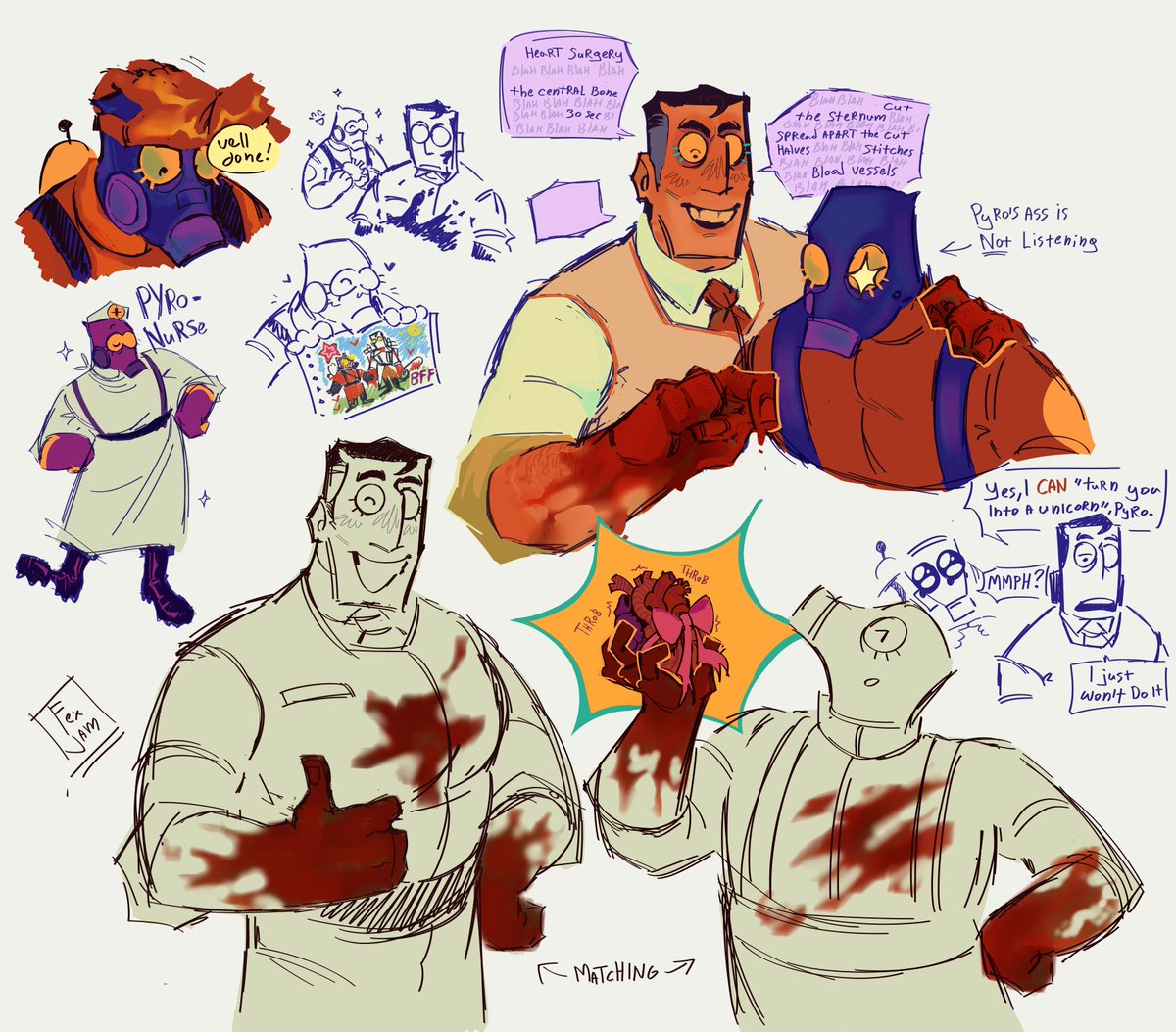 fexjam's tweet photo. Pyro&amp;Medic bonding
#tf2 #tf2pyro #tf2medic https://t.co/cPpbxqWYhL
