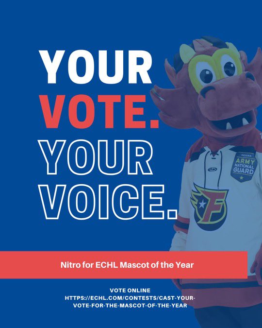 My fellow hockey fans, I ask that you please exercise your civic duty and vote me for ECHL Mascot of the Year

VOTE HERE: echl.com/contests/cast-…