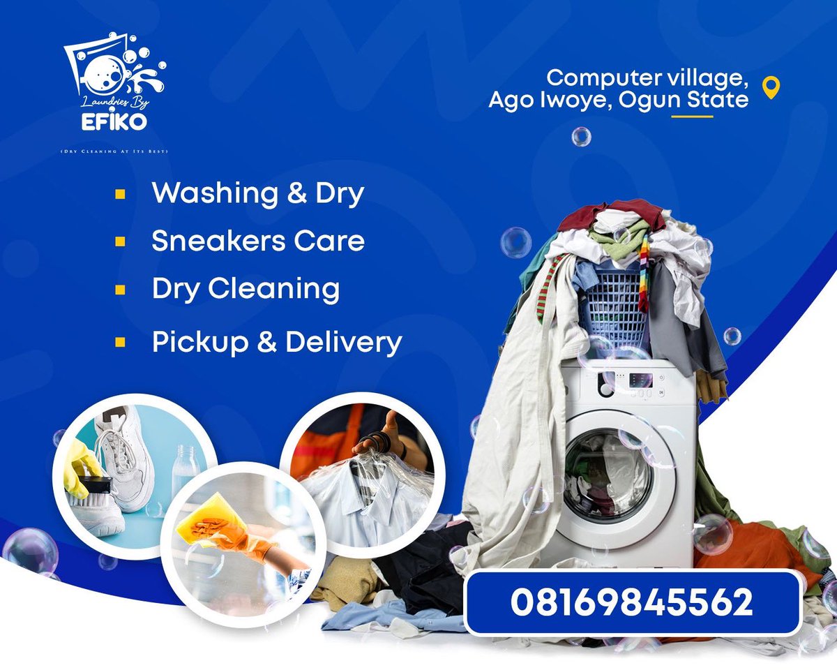 kaymax_x's tweet photo. Need a professional laundry service in Ago Iwoye ?
Laundries by Efiko is the best you can think of
Click on the link below now 
https://t.co/mouUQhamHU https://t.co/fdGp11aa44