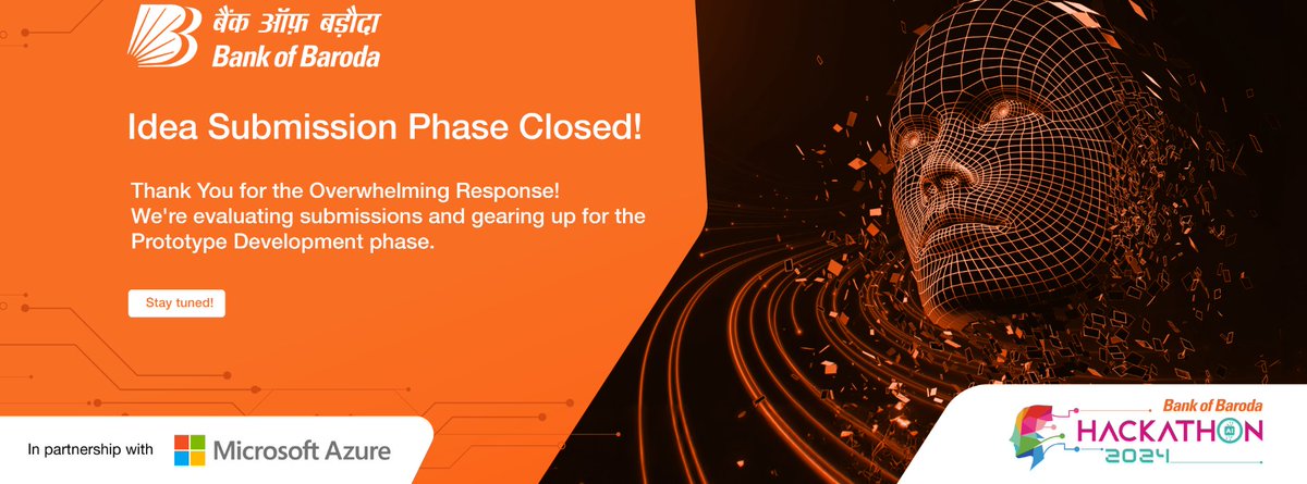 💫 Day 10  #100DaysOfCode
Exciting news! 🎉Our idea has been selected for the Bank of Baroda hackathon sponsored by <a href="/Microsoft/">Microsoft</a>, chosen from 26,000 submissions! Feeling excited to build an innovative solution. All the ideation and hard work was worth it! 🥳#Hackathon #Innovation