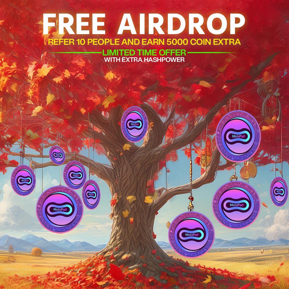 Metapad_cc's tweet photo. 👽👽MetaPad Free airdrop🕵️🕵️
🤝Refer 10 People &amp; earn extra 5000 Coin
🔸Earn by doing easy tasks and inviting friends
📪Telegram- https://t.co/4aCR9smazo
🔸Connect wallet ref feral code - https://t.co/8AUNuDNCFF
#CryptoHarvest #airdropcampaign #metapad #airdropcoins https://t.co/eN0NOKqy6G