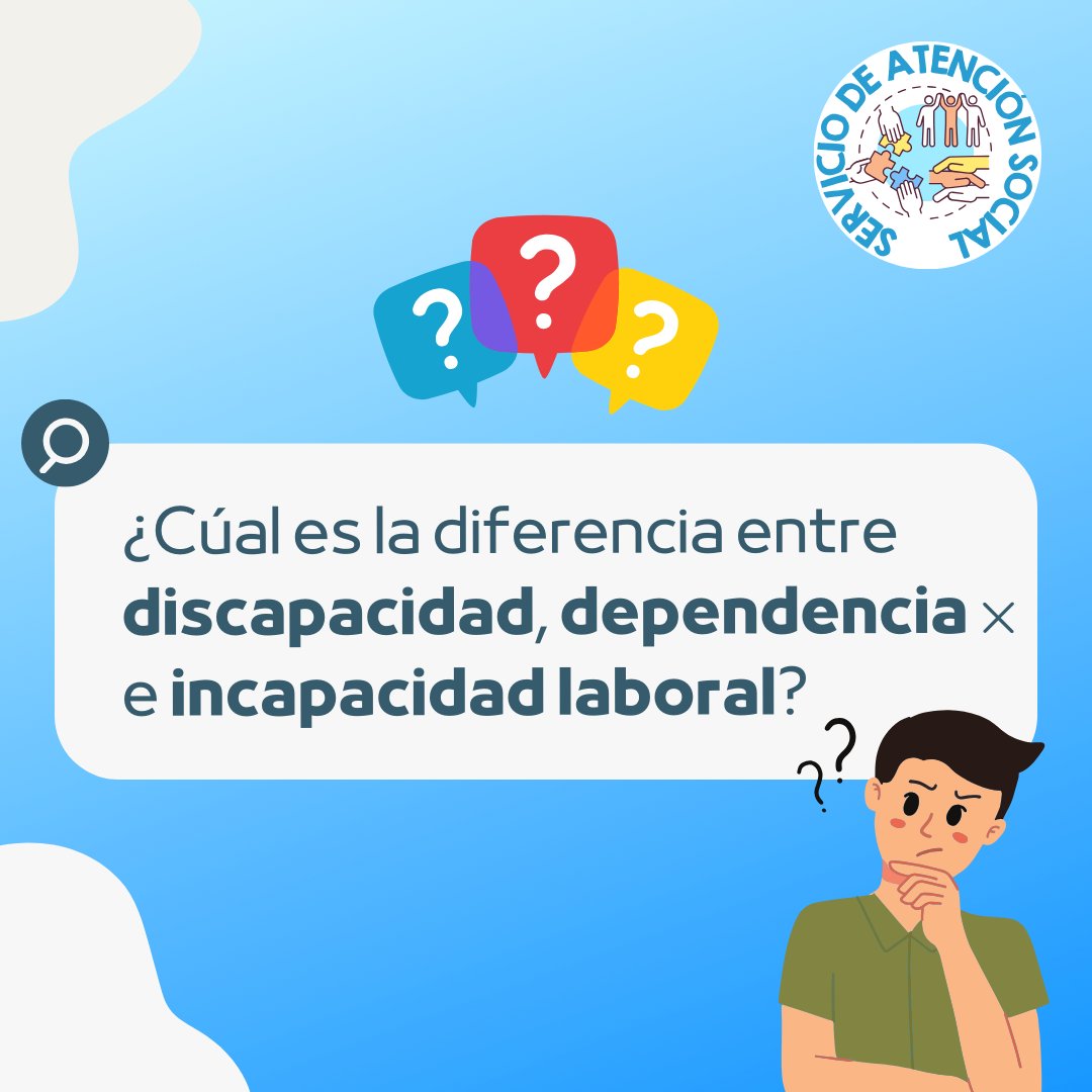 AMDEM_Murcia's tweet photo. 🤔 ¿Te confundes con los términos discapacidad, dependencia e incapacidad laboral? 📣
Sus diferencias se confunden con frecuencia en el dpto de atención social, así que os aclaramos sus diferencias para mejorar vuestra comprensión y uso 💡✨
#AMDEM #EM #EsclerosisMúltiple https://t.co/SVCENxqk25