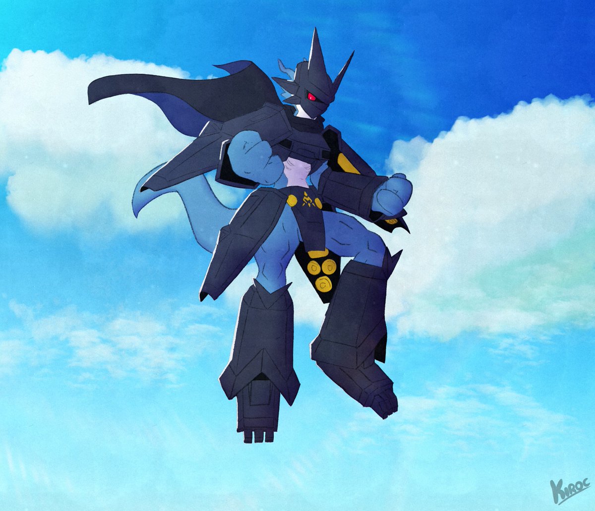 Artfight attack for <a href="/J3rry1ce/">Jerry 💛</a> of their Magnamon OC, Sumiko!

First Digimon attack of the year!
