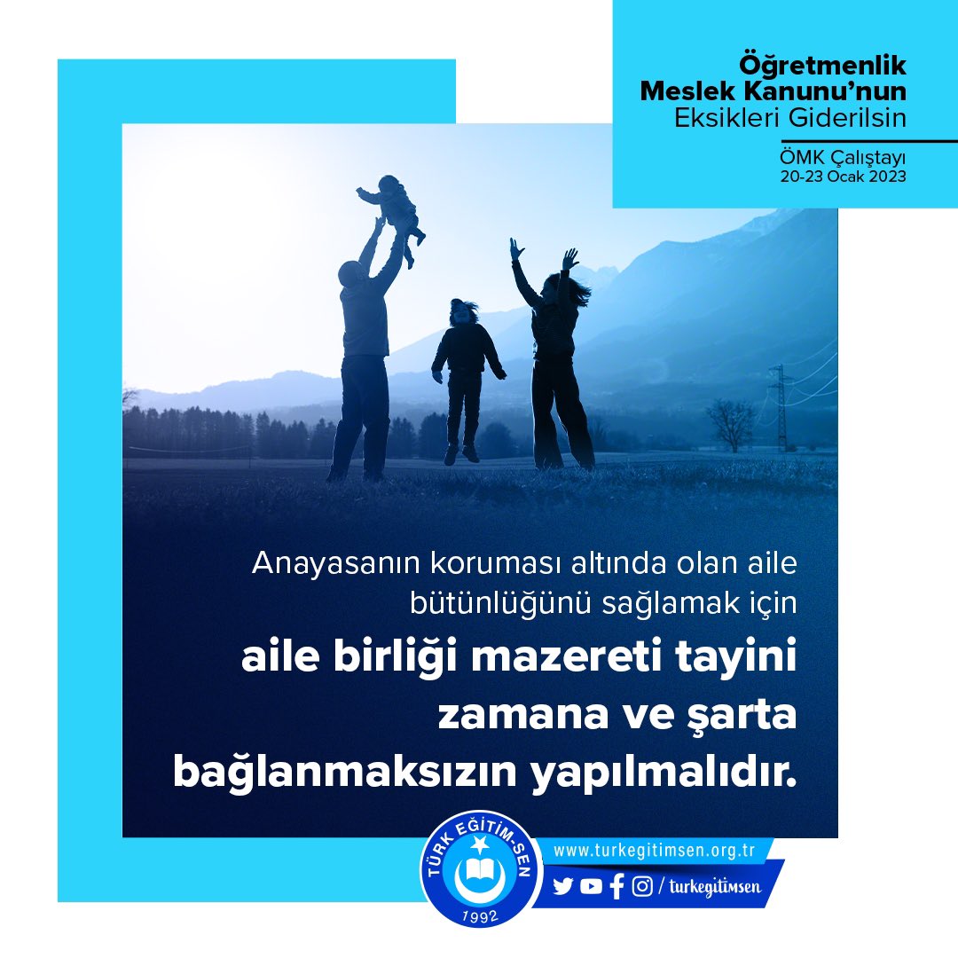Sözleşmeden kadroya geçen meslektaşlarımız da dahil olmak üzere süre ve kadro şartına bağlı olmaksızın mazeret tayin talepleri karşılansın.
#ÖMKHüsranOlmasın