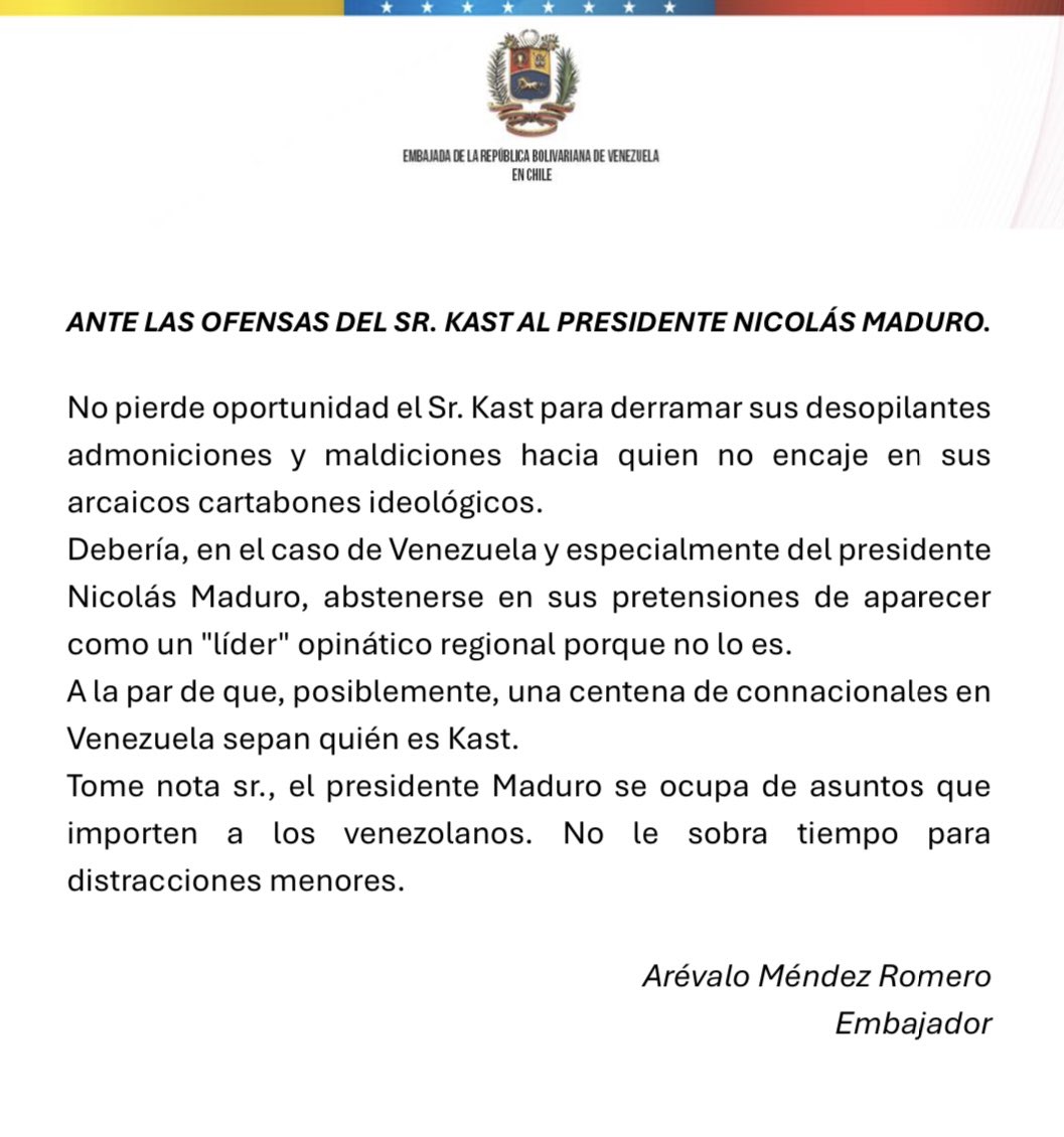 Embajada de Venezuela en Chile tweet media