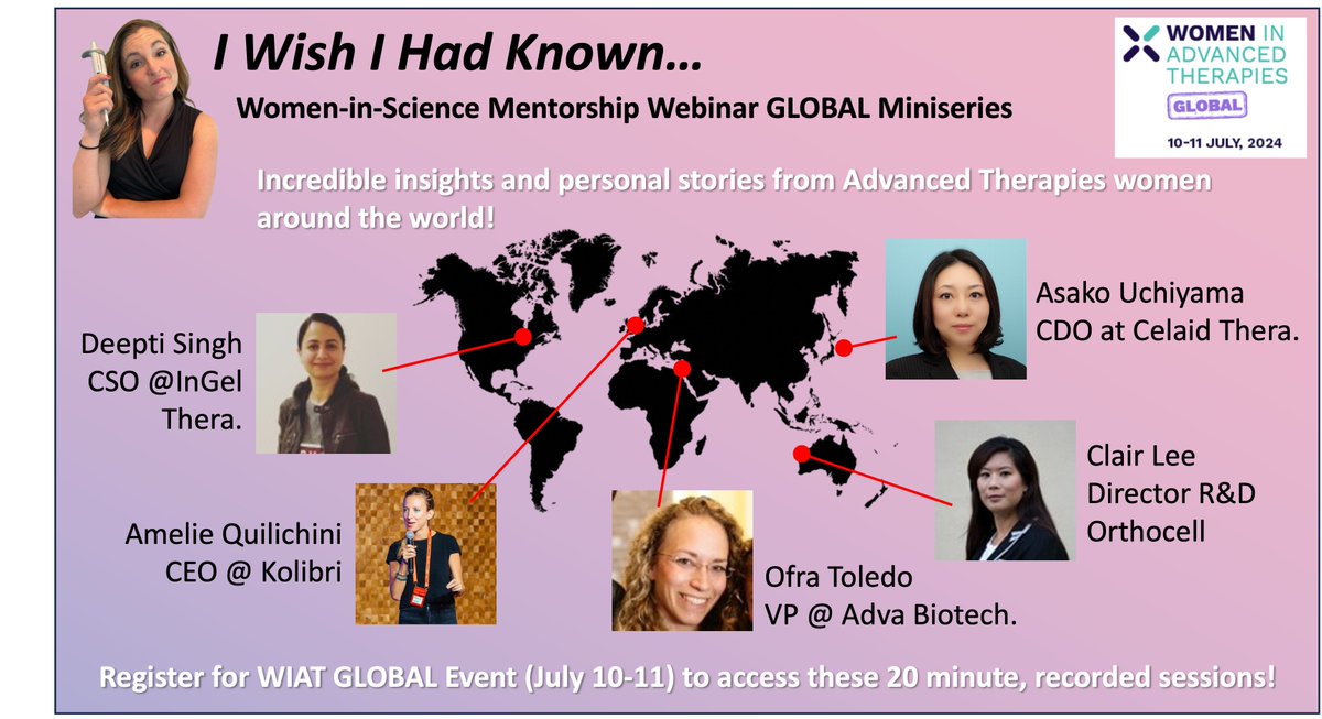 Lara Silverman (@lara_silverman) on Twitter photo Join us for 5 on-demand webinars during the exciting <a href="/Phacilitate/">Phacilitate</a> Women in Advanced Therapies WIAT Global online event! Hear women discuss their career surprises, how mentors impacted them, and what they 'wish they had known' earlier.
Register here: lnkd.in/gH8Tyi2R Join us for 5 on-demand webinars during the exciting <a href="/Phacilitate/">Phacilitate</a> Women in Advanced Therapies WIAT Global online event! Hear women discuss their career surprises, how mentors impacted them, and what they 'wish they had known' earlier.
Register here: lnkd.in/gH8Tyi2R