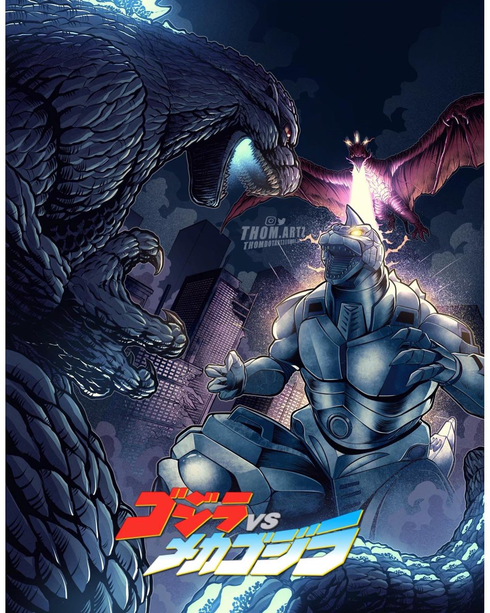 monsterasiazero's tweet photo. Summer Of Godzilla Gallery - Godzilla vs Mechagodzilla II By @thomdotartz #godzilla #mechagodzilla2 #firerodan https://t.co/6vjx8GY9nm