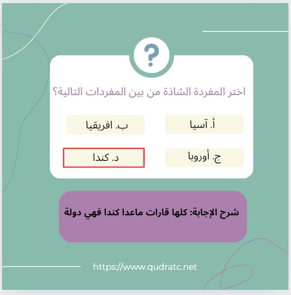 معلومة في قسم اللفظي💡
ما هي المفردة الشاذة⁉️
#قدرات #قدرات_ورقي #قدرات_محوسب #قدرات_لفظي #قدرات_كمي #مركز_تحدي_القدرات_للتدريب #المدينة_المنورة