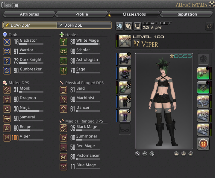 AlimaeFatalia's tweet photo. Well, that is one job role at level 100 all by doing fates and #dutyroulette!!

Really enjoyed playing my #viper. Still need to do the story, but that job is for my #warrior!

#ffxiv #finalfantasyxiv #couplegamers #mmorpg #endwalker #dawntrail #ffxivdawntrail #ff14 #miqote https://t.co/mdrKyhbhXl