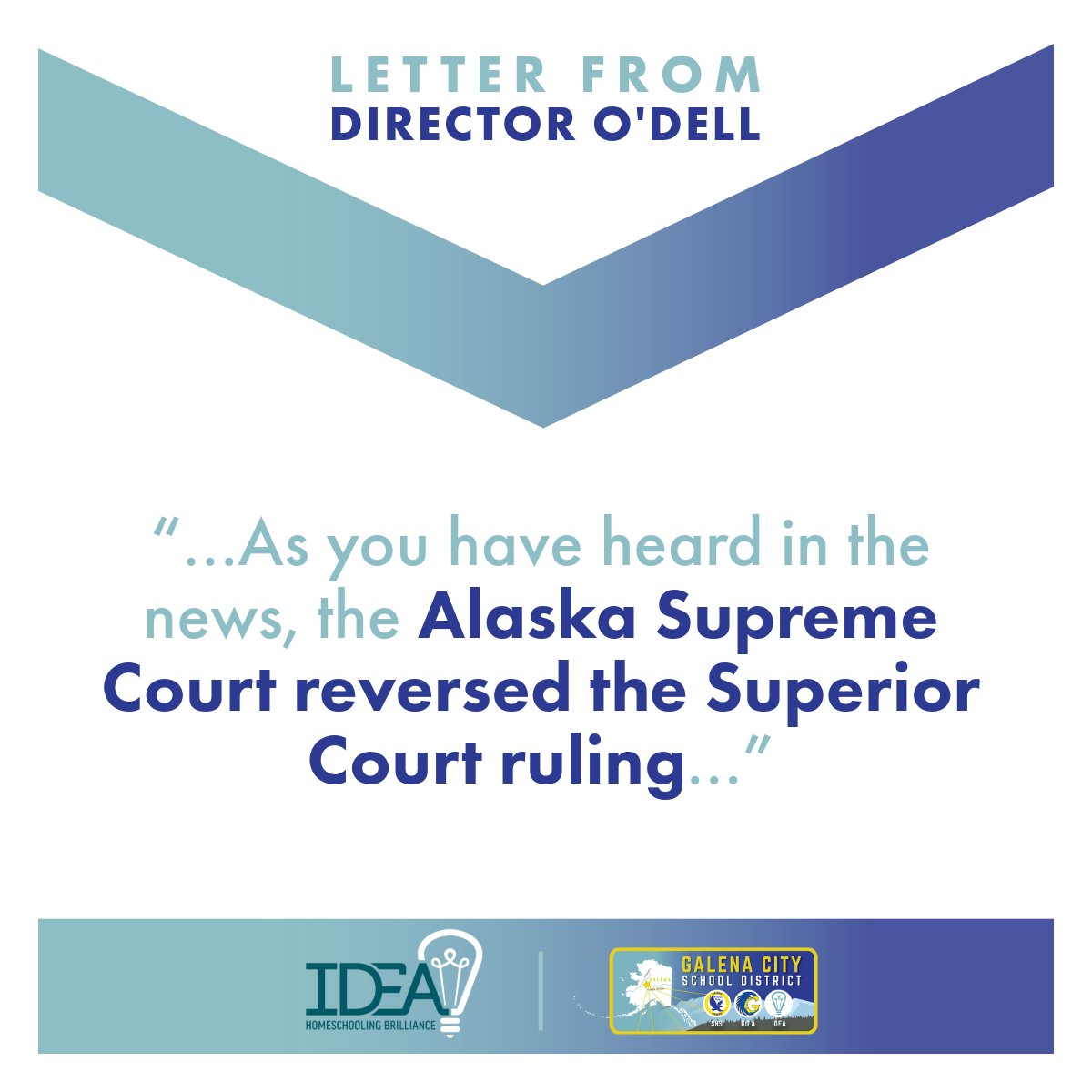 IDEA Families, 
A letter from Director O'Dell was delivered to your email inbox last week. ICYMI, you can read it here: 
mailchi.mp/ideafamilies.o…