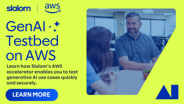 Mark_E_Andersen's tweet photo. Slalom’s Testbed Accelerator lets you quickly &amp; securely test GenAI use cases. This accelerator maximizes potential while minimizing risk in a secure environment.🔒 https://t.co/Hvx3guSGzd #AWSPartner #SlalomCanada #GenAI #AITestbed https://t.co/tkbD07O9VQ https://t.co/NzF9iUuQNr