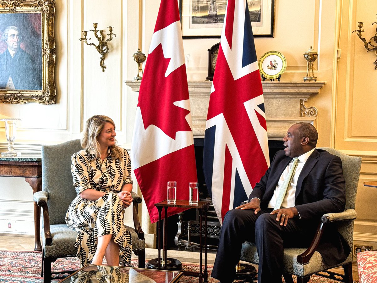 CanadaFP's tweet photo. Today, Min. Joly is in London to meet with her new counterpart from the United Kingdom, @DavidLammy. They discussed the ways in which they can strengthen their partnership &amp; how our countries can continue to work together to address some of the world’s most pressing challenges. https://t.co/7Dt6HR8fme