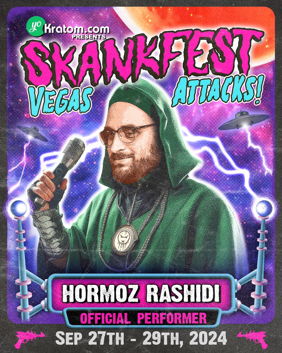 HormozComedy's tweet photo. So excited to be performing at Skankfest 2024: Vegas Attacks in Las Vegas, Nevada September 27th- September 29th, 2024! Limited day passes are available at www.skankfest.com@skankfestnyc #SkankfestVegas https://t.co/lSMeHU2cKB