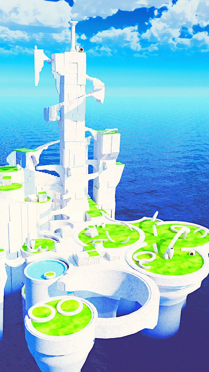 freenyam's tweet photo. せっかく綺麗に撮れたので（レタッチ版）

[Solstice Cliffs] by Anonine
[New Grass Station] by 瑞瑞Rys
[真夏、往時の如し] by 夏至邱芜
[＃ba2636] by knfoxl https://t.co/r5814fap71