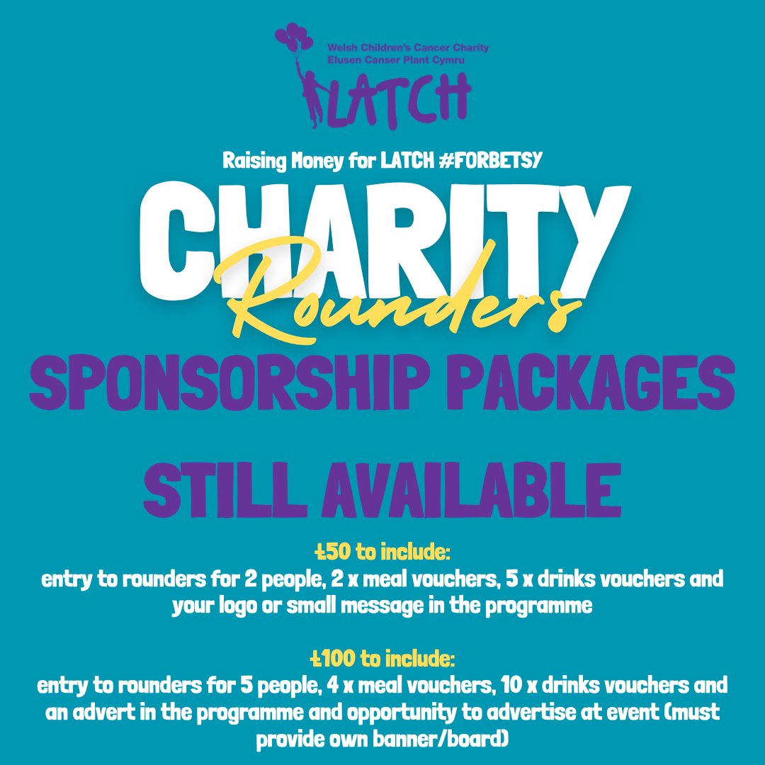 It isn’t long until the Charity Rounders Day raising money for <a href="/LATCHWales/">LATCH</a>🏏

Please contact us if you would like to sponsor as we will be printing the programme soon

Alternatively, if you’d like to make a donation please do so using the following link👇🏻

justgiving.com/page/olivia-pa…