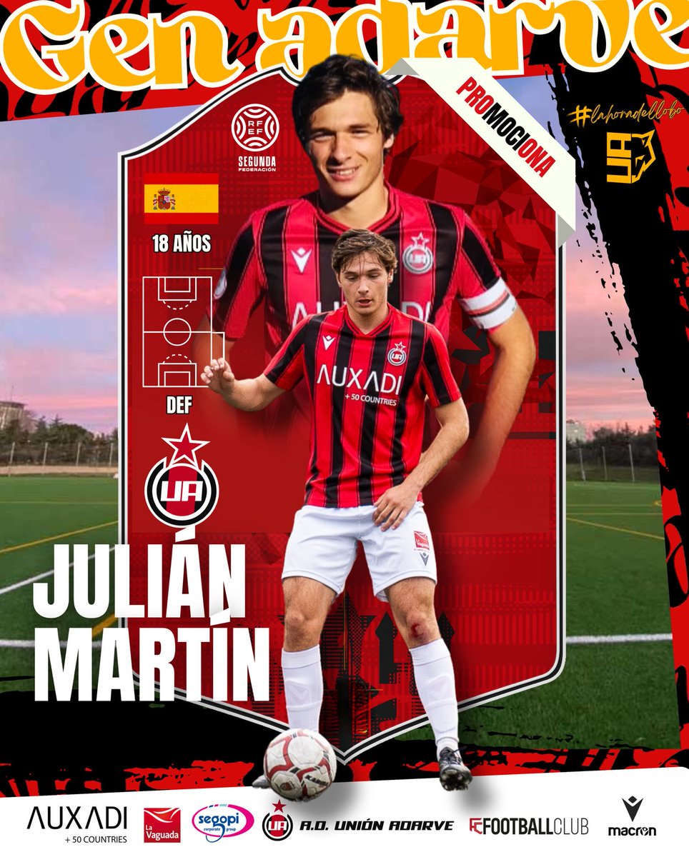 UnionAdarve's tweet photo. 🚨 𝐏𝐑𝐎𝐌𝐎𝐂𝐈𝐎𝐍 | ¡Juli promociona con el primer equipo!

🪵 El central, capitán del Juvenil A la pasada campaña, jugará con los mayores en su primer año de senior

🐺 ¡Un lobo de siempre jugará en el Del Bosque! https://t.co/SOa82ffWu0