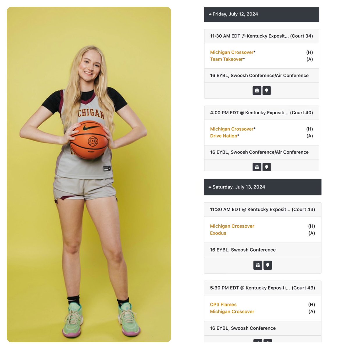 Ella Swanson (@i_am_ella_11) on Twitter photo Excited to be back on the court with my 16U <a href="/MICROSSOVER/">Michigan Crossover</a> team. Check out our Louisville schedule this coming weekend! Excited to be back on the court with my 16U <a href="/MICROSSOVER/">Michigan Crossover</a> team. Check out our Louisville schedule this coming weekend!