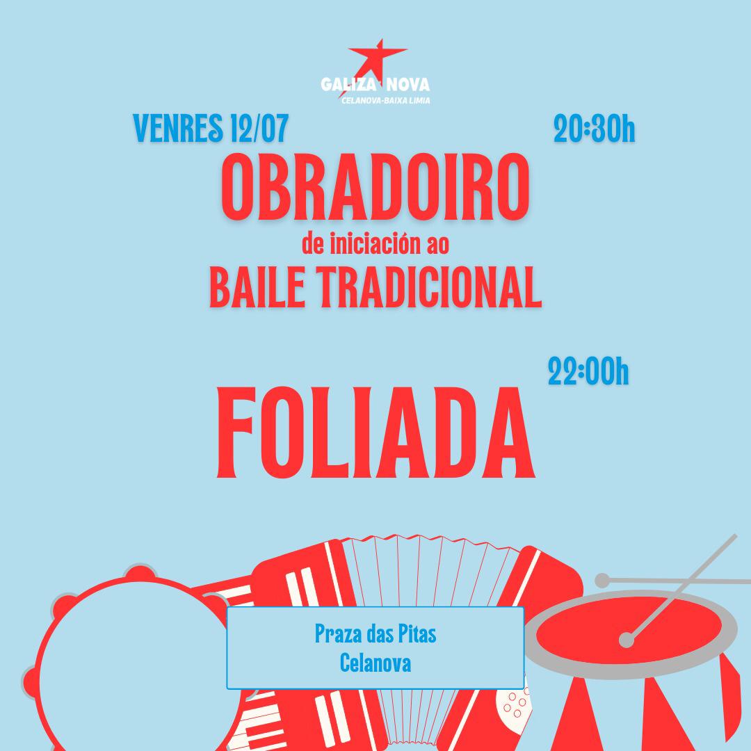 BngCelanova's tweet photo. 🥁 Chegou a esperada foliada de Celanova! 

📢Este venres 12 vémonos ás 20:30 para preparar uns puntos para a foliada que comezará a iso das 22:00 na Praza das Pitas. Máis tarde, iremos polas distintas rúas da vila.

Botamos un baile? Haberá petiscos para repoñer forzas. 😉 https://t.co/8Sxp4kC1RX