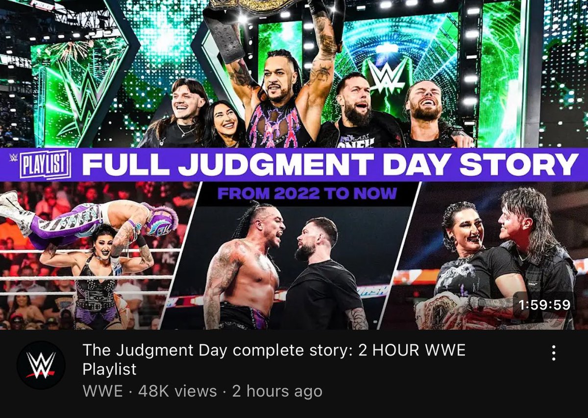 WrestleOps's tweet photo. WWE has uploaded The Judgment Day’s complete story on their official YouTube channel. https://t.co/MlzhhQwnc1